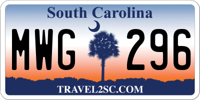 SC license plate MWG296