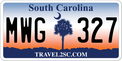 SC license plate MWG327
