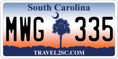 SC license plate MWG335
