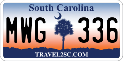 SC license plate MWG336