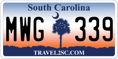 SC license plate MWG339