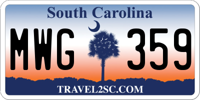 SC license plate MWG359
