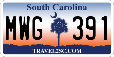 SC license plate MWG391