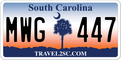 SC license plate MWG447