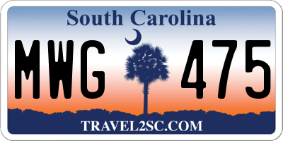SC license plate MWG475