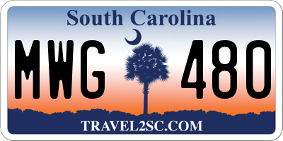 SC license plate MWG480