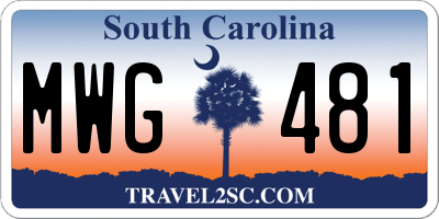 SC license plate MWG481