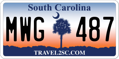 SC license plate MWG487