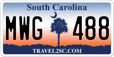 SC license plate MWG488