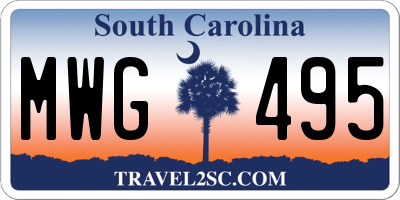 SC license plate MWG495