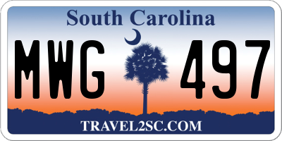 SC license plate MWG497
