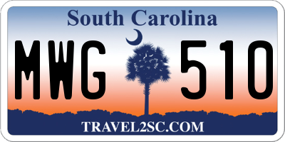 SC license plate MWG510