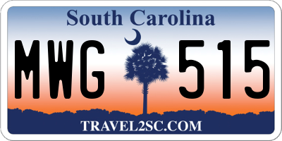 SC license plate MWG515