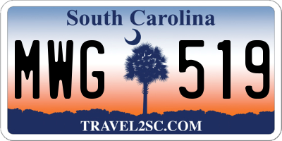 SC license plate MWG519