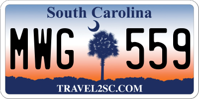 SC license plate MWG559