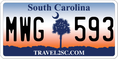 SC license plate MWG593