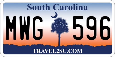 SC license plate MWG596