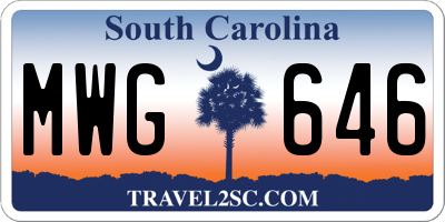 SC license plate MWG646