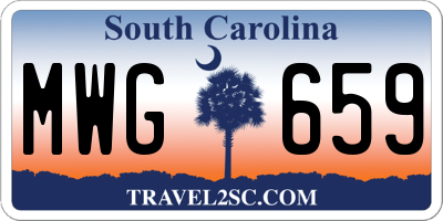 SC license plate MWG659