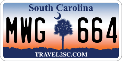 SC license plate MWG664