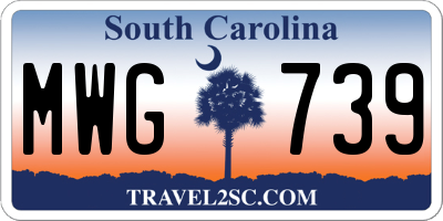 SC license plate MWG739