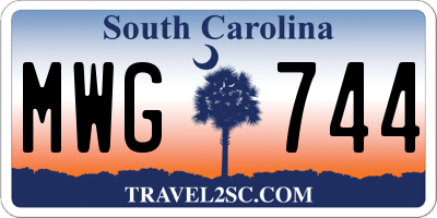 SC license plate MWG744