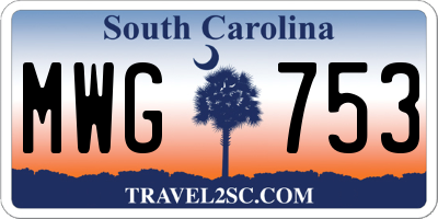 SC license plate MWG753