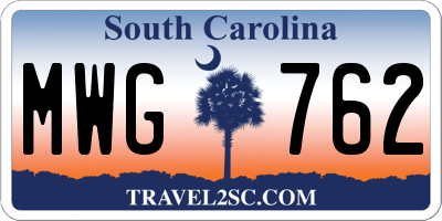 SC license plate MWG762