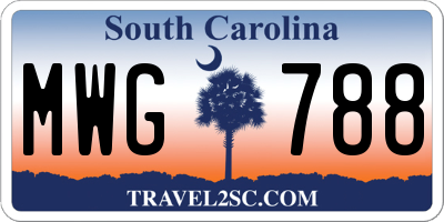 SC license plate MWG788