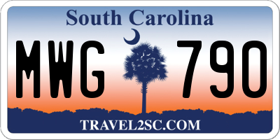 SC license plate MWG790