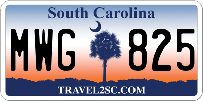 SC license plate MWG825