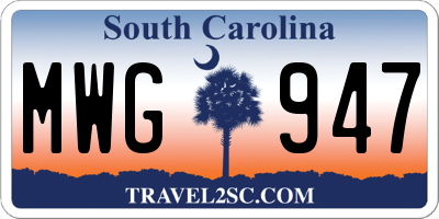 SC license plate MWG947