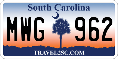 SC license plate MWG962