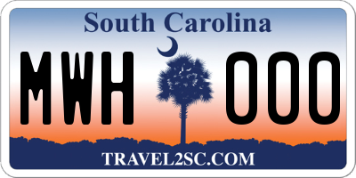 SC license plate MWH000