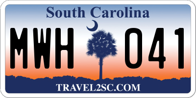 SC license plate MWH041