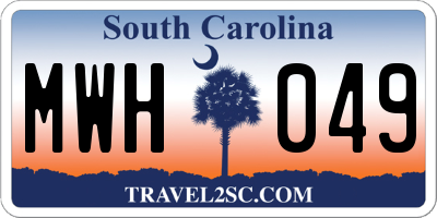 SC license plate MWH049