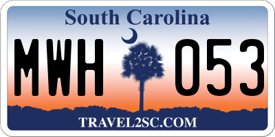 SC license plate MWH053
