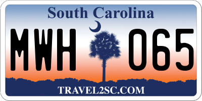 SC license plate MWH065