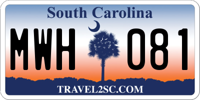SC license plate MWH081