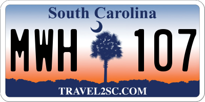 SC license plate MWH107