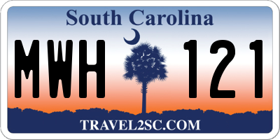 SC license plate MWH121