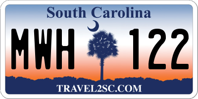 SC license plate MWH122