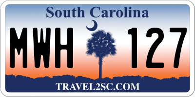 SC license plate MWH127