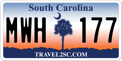 SC license plate MWH177