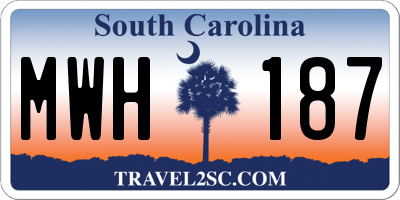 SC license plate MWH187