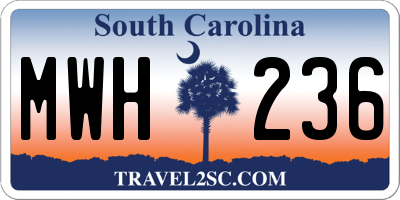 SC license plate MWH236