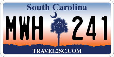 SC license plate MWH241