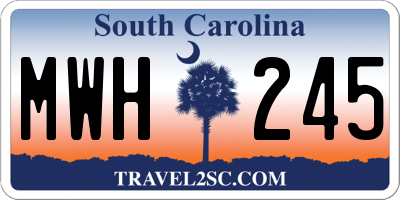 SC license plate MWH245