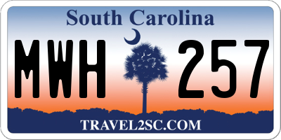 SC license plate MWH257