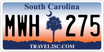 SC license plate MWH275